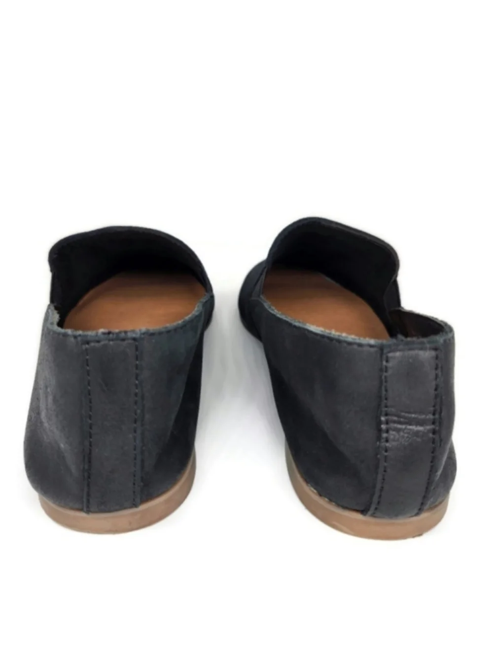 Lucky Brand Charsa 2 Soft Black Nubuck Leather Slip-On Loafer Flats
